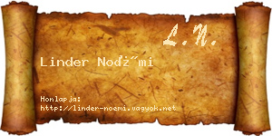 Linder Noémi névjegykártya